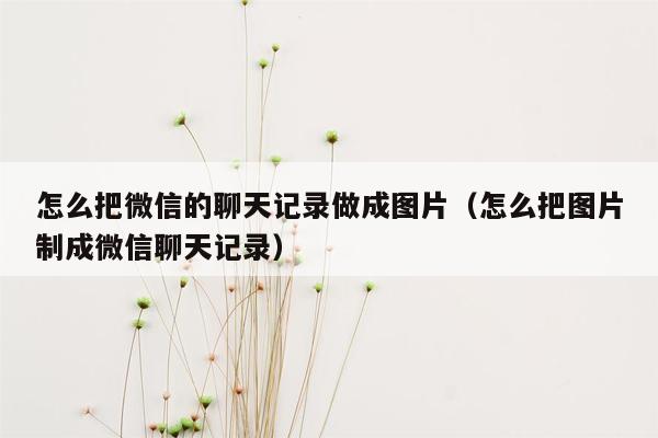 如何將微信聊天記錄拼接成一個長圖片